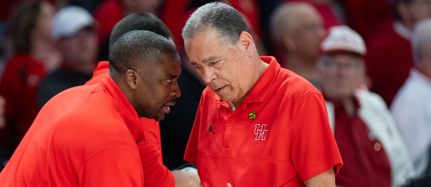 University of Houston associate head coach Quannas White and Kelvin Sampson have been together for a long time. (Photo by F. Carter Smith)