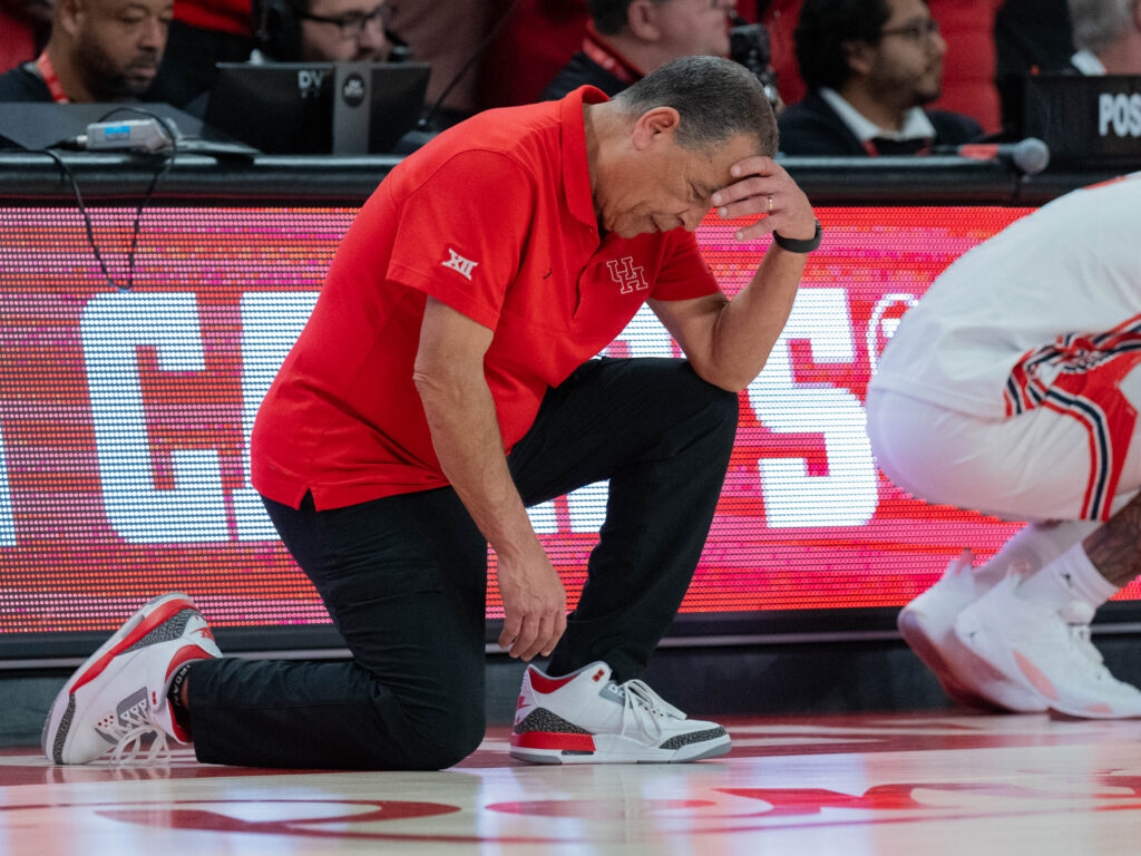 It's not always easy to be University of Houston coach Kelvin Sampson. (Photo by F. Carter Smith)