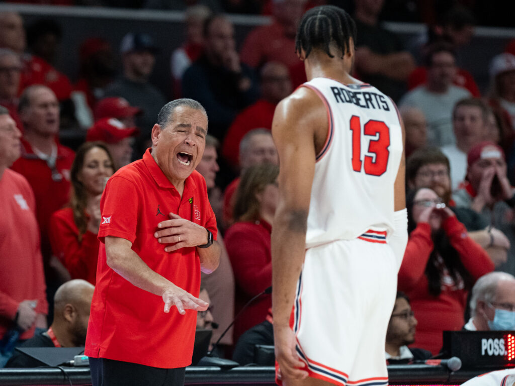 University of Houston coach Kelvin Sampson and J'Wan Roberts have a special bond. (Photo by F. Carter Smith)
