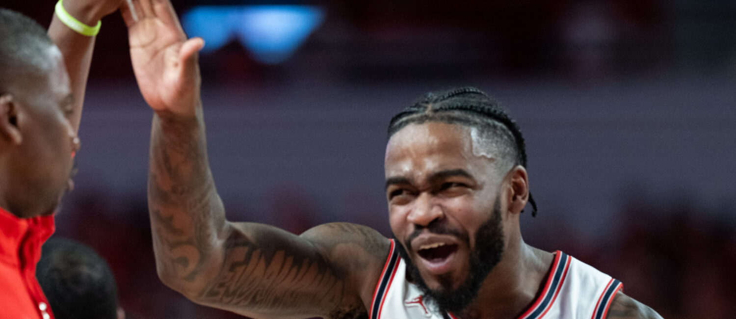 University of Houston point guard Jamal Shead is one of the greatest Cougars in UH's storied basketball history. And he already has two buzzer beating game winners. (Photo by F. Carter Smith)