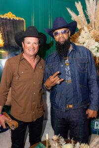 Country Music Artist Tracy Byrd with Houston-based Rapper Slim Thug in the Gold Pony VIP Lounge on Saturday evening; photo courtesy of Cotton Holdings, Inc.