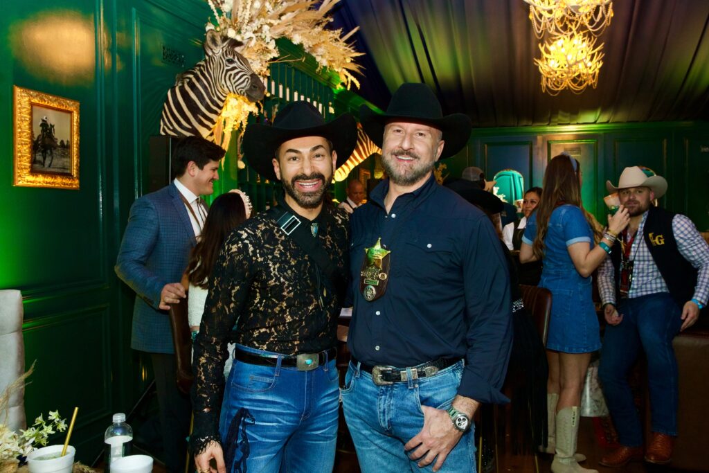 Fady Armanious, Tony Bradfield  in the Cotton 'Q Club at RodeoHouston. (Photo courtesy of Cotton Holdings Inc.)