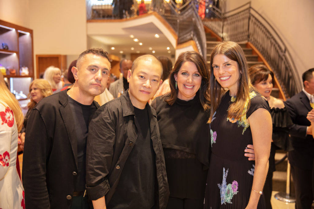 Gustavo Rangel & designer Jason Wu with Julie Roberts and Nicole Blaylock at an American Heart Association fundraiser at Elizabeth Anthony in 2022.