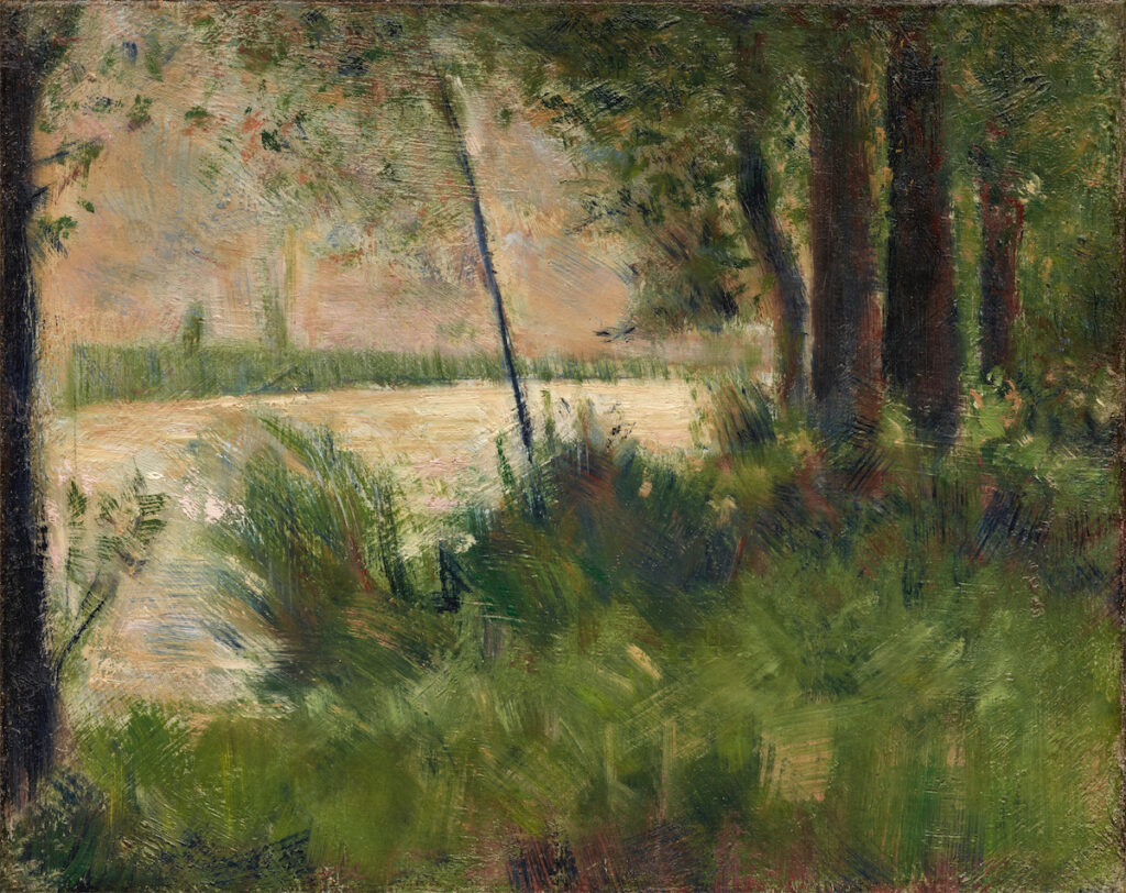 Georges Seurat, "Grassy Riverbank," 1881–1882