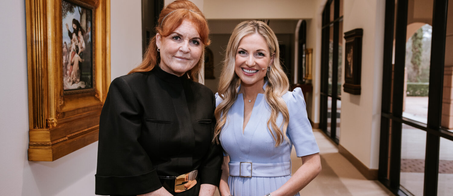 Sarah Ferguson, Duchess of York, (left) and Katherine Whaley came together at The Methodist Church in The Woodlands.