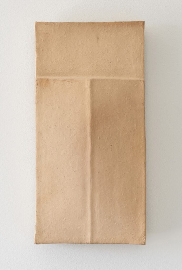 Chryssa's proto-Minimalist "Cycladic Book No. 8," 1955, made of terracotta. The Menil Collection, Houston. (Photo by Paul Hester)