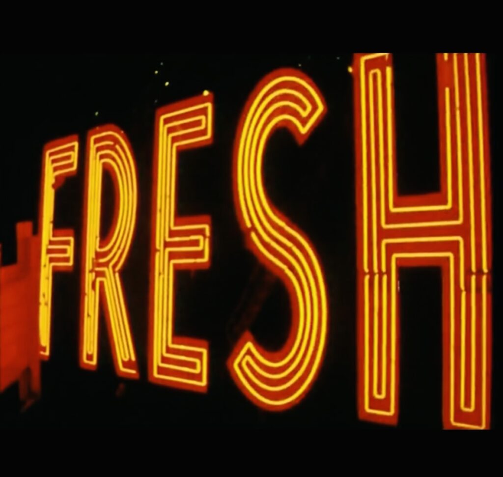 The late film director and photographer William Klein's cinematic debut, "Broadway by Light" (1958), featured neon lighting in New York City.