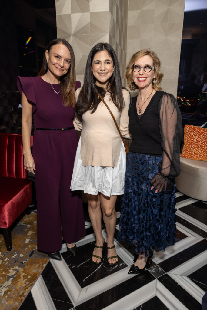 Kelley Carville, Victoria Pappas Bludorn, Angela McPike at the Texas Children's Houston Open Tee-Off in the penthouse suite at the Post Oak Hotel.  (Photo by Jenny Antill)