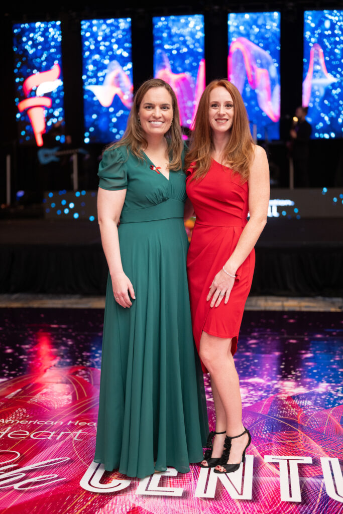 Gala chair Kelly Hackett, Danielle Hammons  at the 40th anniversary American Heart Association Heart Ball. (Photo by Daniel Ortiz)