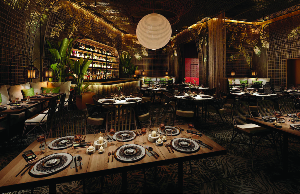 Inside what they are calling the Bamboo Castle at Soy Cowboy. (Courtesy Rendering)