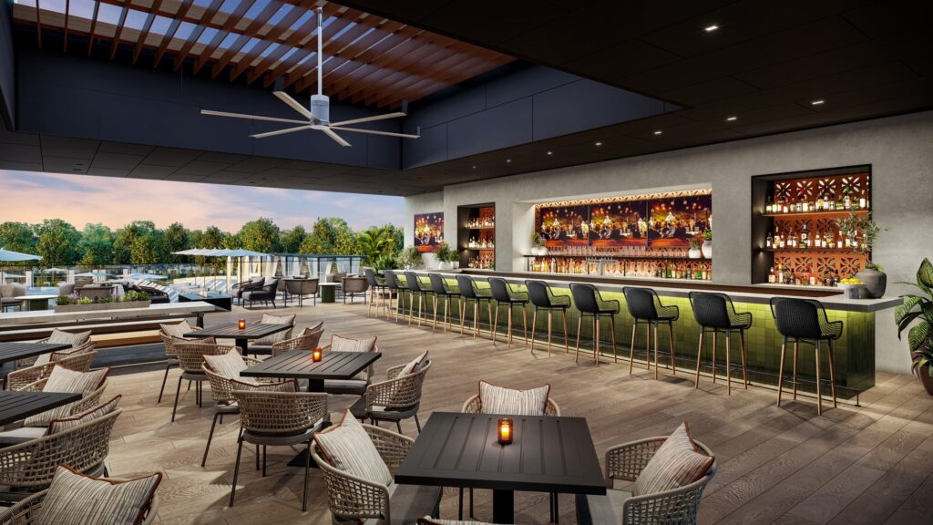 Take a seat on the The Veranda in the heart of Arlington's entertainment district. (Courtesy Rendering)