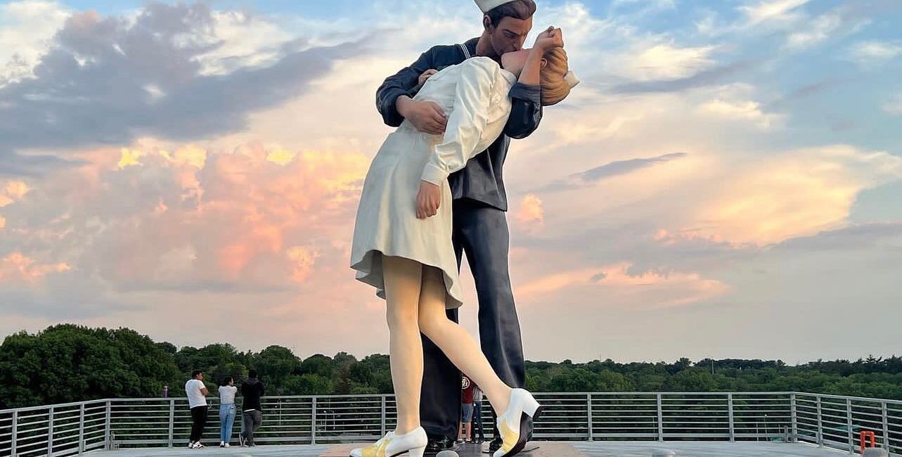 March 2024 -One of Seward Johnson’s life-size sculptures called Embracing Peace will be on display at FWBG this spring and summer.