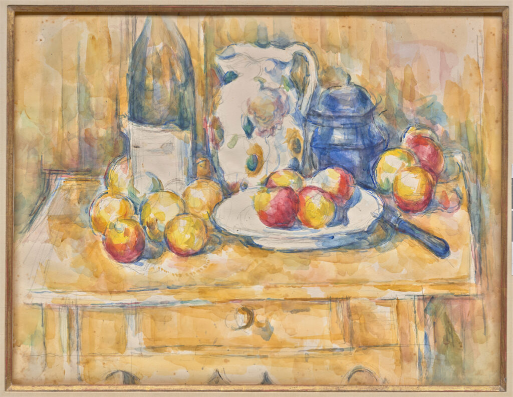 Paul Cézanne, "Still Life with Apples on a Sideboard," 1890–1906
