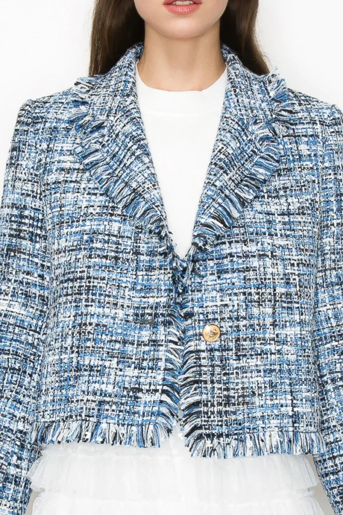 A must-shop is the Tara Tweed Jacket from Shop Birdie in Fort Worth.