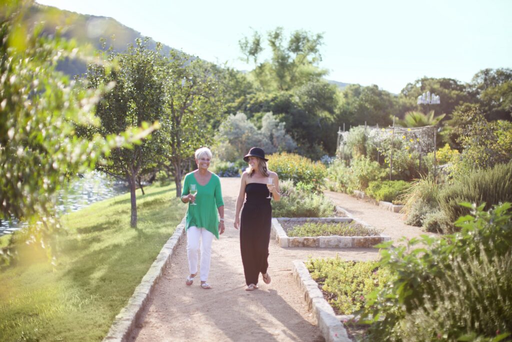 Gardens at Lake Austin Spa Resort Mother Daughter in Garden