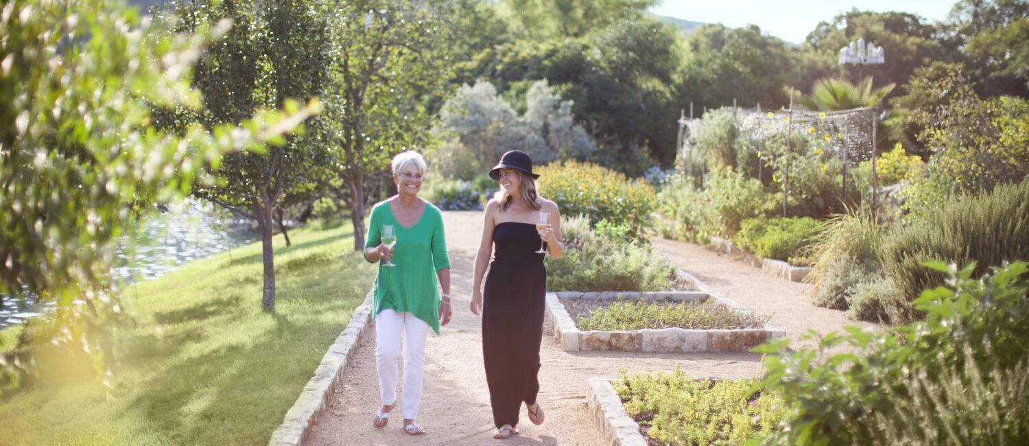 Gardens at Lake Austin Spa Resort Mother Daughter in Garden