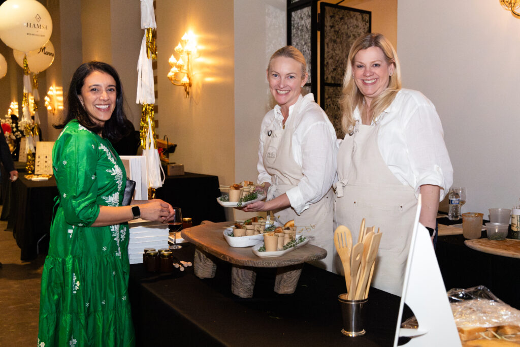 Shreya Seth, Chef Marcia Smart, Melissa Garlington at Texas Children's Hospital 'Cooking Up a Cure' event at The Revaire (Photo courtesy of Texas Children's Hospital)