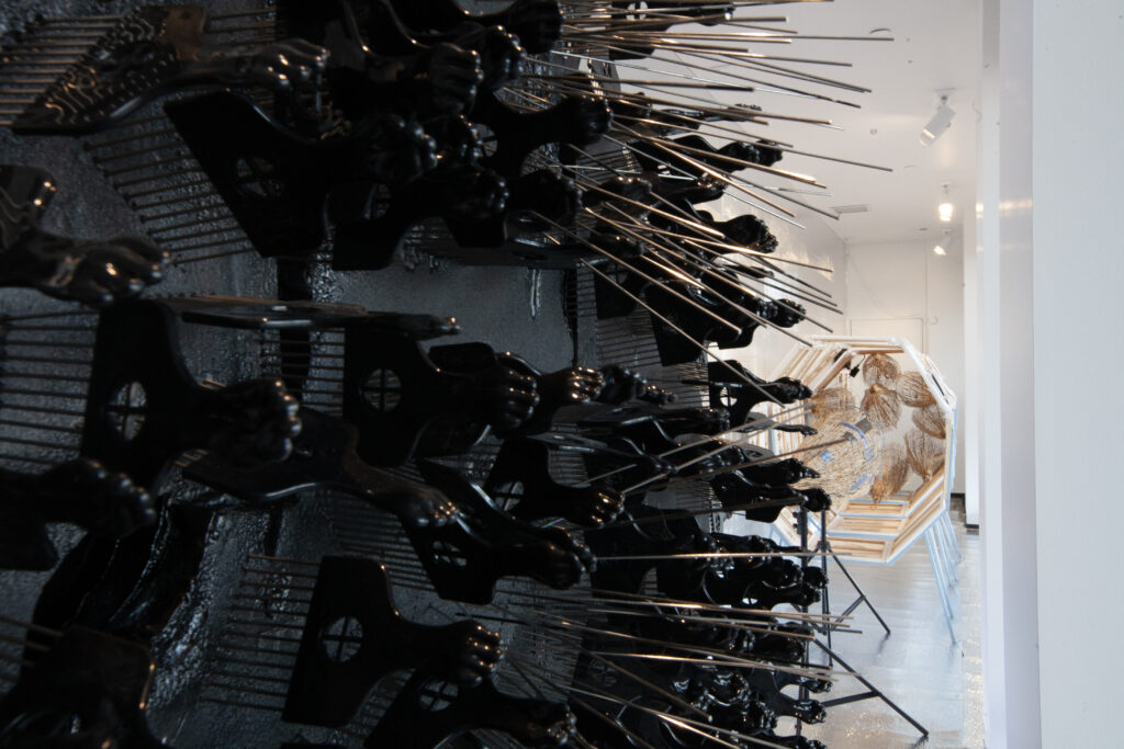 Artist Christopher Blay's installation "The SpLaVCe Program," 2023, is currently exhibited on the Fannin side of the Ion Building. (Photo by Christopher Blay)