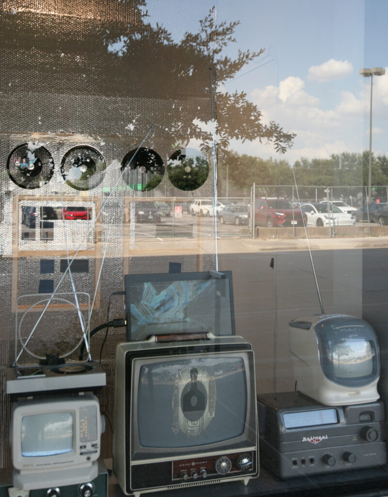 Artist, curator and writer Christopher Blay's installation "The SpLaVCe Program," 2023. (Photo by Christopher Blay)