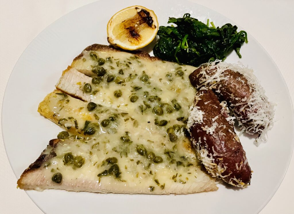 Dover sole dressed in a tangy meuniere sauce. (Photo by Courtney Dabney)