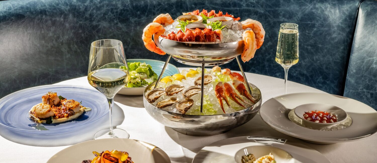 The Blue Room – The shellfish tower holds court inside The Blue Room. (Courtesy photo)