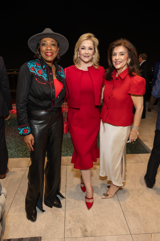 Judge Vanessa Gilmore, Whitney Crane, Dancie Ware at the Texas Children's Houston Open Tee-Off in the penthouse suite at the Post Oak Hotel.  (Photo by Jenny Antill)