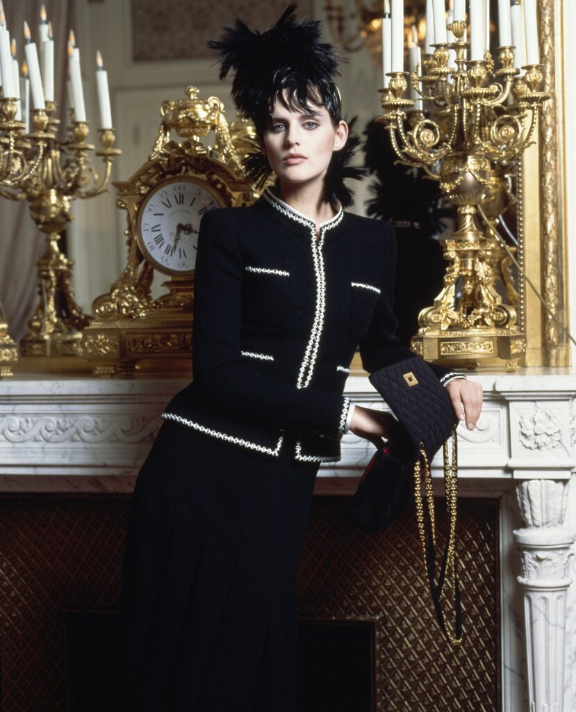 Stella Tennant, photographed by Karl Lagerfeld in the Hôtel Ritz, in Chanel 1996/1997 Fall/Winter Haute Couture. (Courtesy © CHANEL / Photo by Karl Lagerfeld)