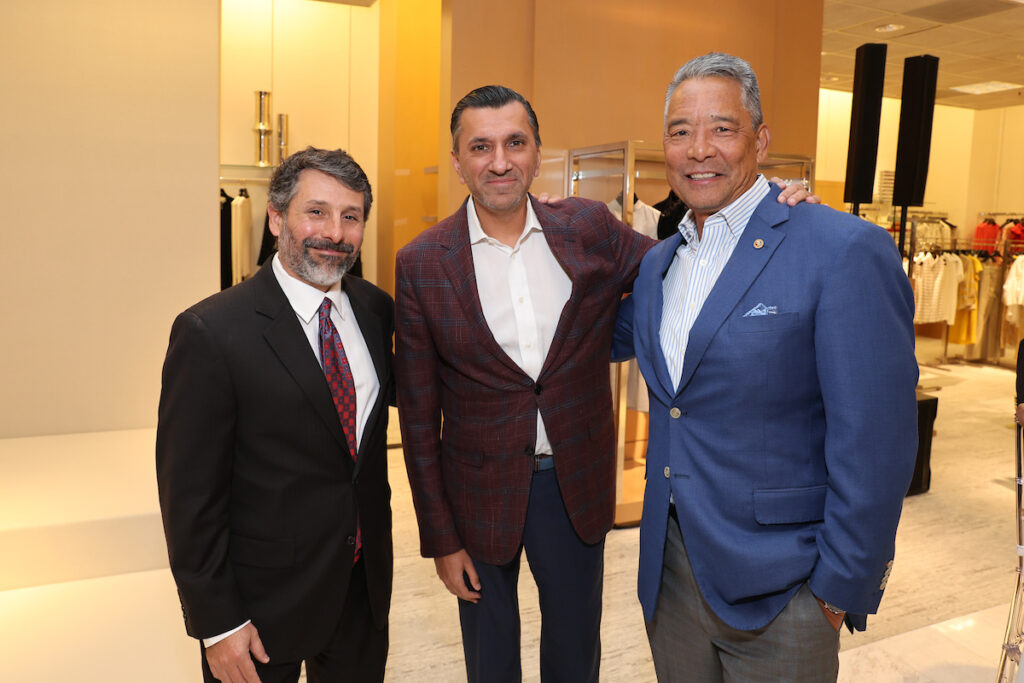 Al Lindseth, Ajay Khurana, Frank Tsuru at the PaperCity Philanthropy in Fashion Best Dressed announcement party at Neiman Marcus (Photo by Priscilla Dickson)