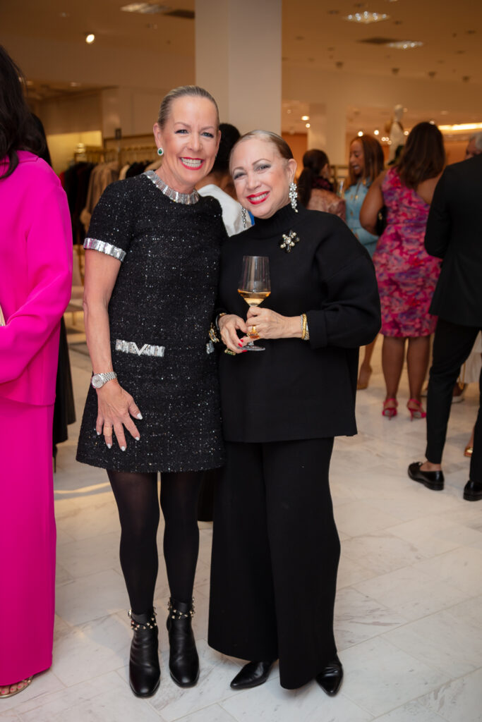 Rosemary Schatzman, Romina Sumpter at the PaperCity Philanthropy in Fashion Best Dressed announcement party at Neiman Marcus(Photo by Kara Trail, Miroma Photography)
