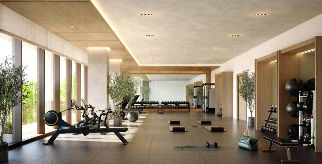 Gym at The Knox. (Courtesy Auberge Resorts)