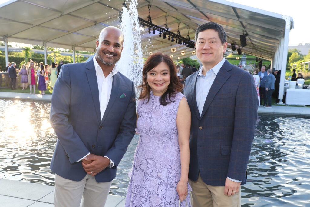 Alvin Abraham, Erin Asprec, Albert Yen at Memorial Hermann's Dancing in the Moonlight fundraiser (Photo by Priscilla Dickson)
