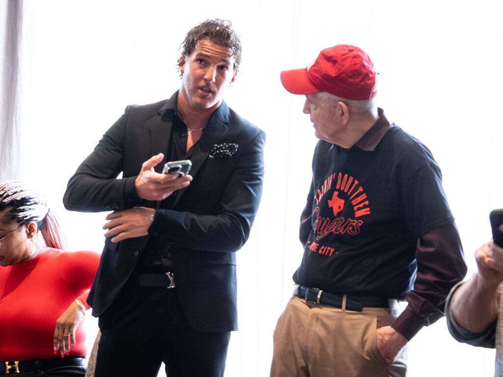 Landon Goesling and Mattess Mack are always talking about ways to help the University of Houston's basketball program. (Photo by F. Carter Smith)