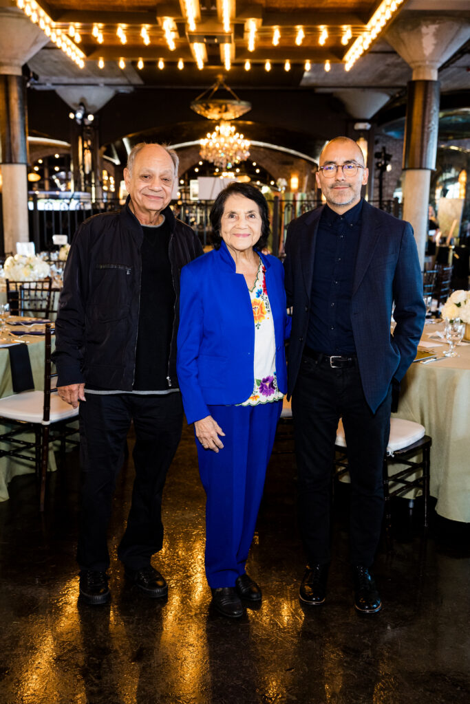 Cheech Marin, Dolores Huerta, and Vincent Valdez at Inspirit: Rothko Chapel's Evening of Inspiration (Photo by Hung Truong) 