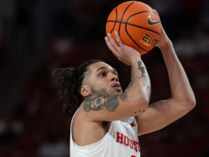 University of Houston head coach Kelvin Sampson coached the Cougars’ opening night game over the University of  Louisiana, Monroe