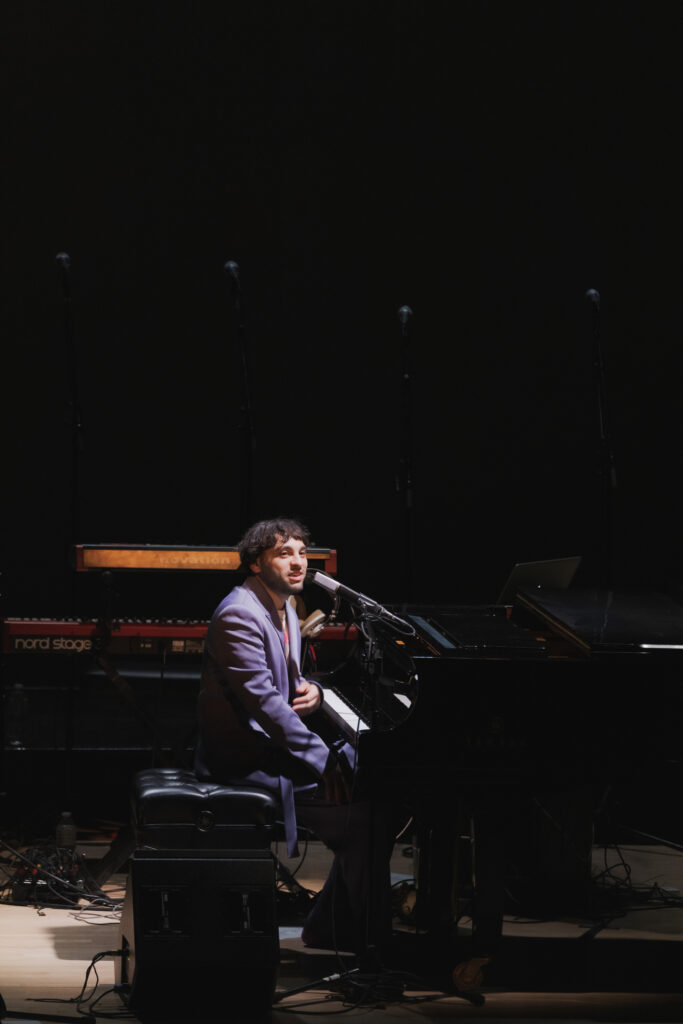 Pianist and composer Samora Pinderhughes performs during his "The Healing Project" concert at Carnegie Hall, which was held February 10, 2023 in New York City. (Courtesy Samora Pinderhughes and Carnegie Hall)