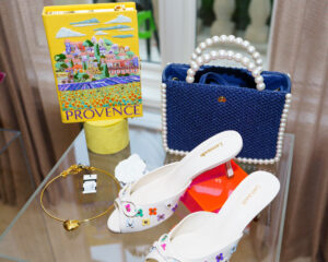 Floral shoes and blue purse (Photo by Cassidy Brown)