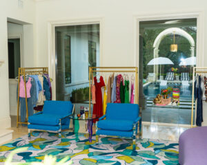 Bright blue sofas (Photo by Cassidy Brown)