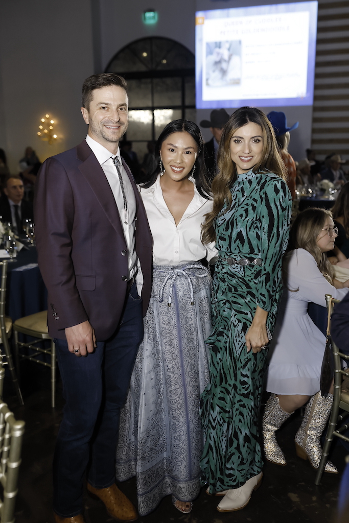 Danny Shaftel, Jasmine Nguyen, Iris Shaftel at the Sky High for Kids 'Better in Boots' gala at The Revaire (Photo by Quy Tran Photography)