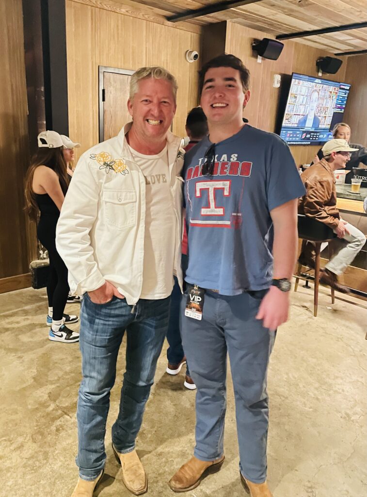 Festival Co-Founder Tim Love with his son Tannahill, inside his namesake Tannahill's Music Hall. (Photo by Courtney Dabney)