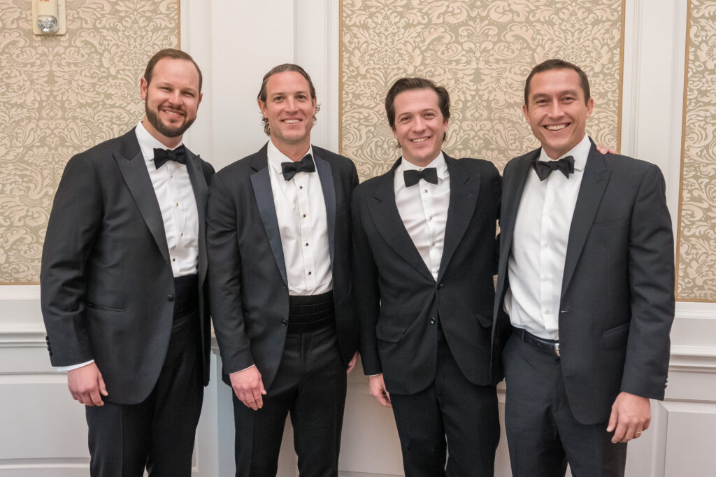 Inprint Poets & Writers Ball chairs Ky Cooksey, Todd Bondy, Pablo Hernández Schmidt-Tophoff, Cullen Schaar at River Oaks Country Club. (Photo by Michelle Watson, Catchlight Group)