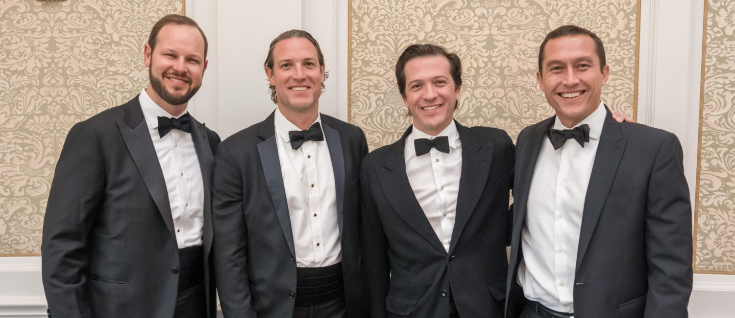 Inprint Poets & Writers Ball chairs Ky Cooksey, Todd Bondy, Pablo Hernández Schmidt-Tophoff, Cullen Schaar at River Oaks Country Club. (Photo by Michelle Watson, Catchlight Group)