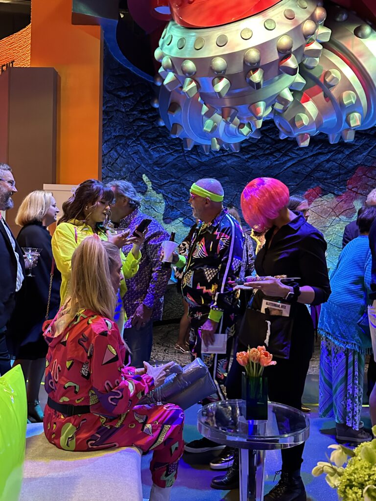 Glitter Bar HTX spreads the sparkles beneath the massive drill bit at the Houston Museum of Natural Science 'Big Energy!' gala. (Courtesy photo) (Photo by Daniel Ortiz)