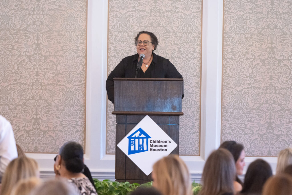 Keynote speaker Julie Lythcott-Haims at the Children's Museum Houston Friends & Families Luncheon  (Photo by Wilson Parish)