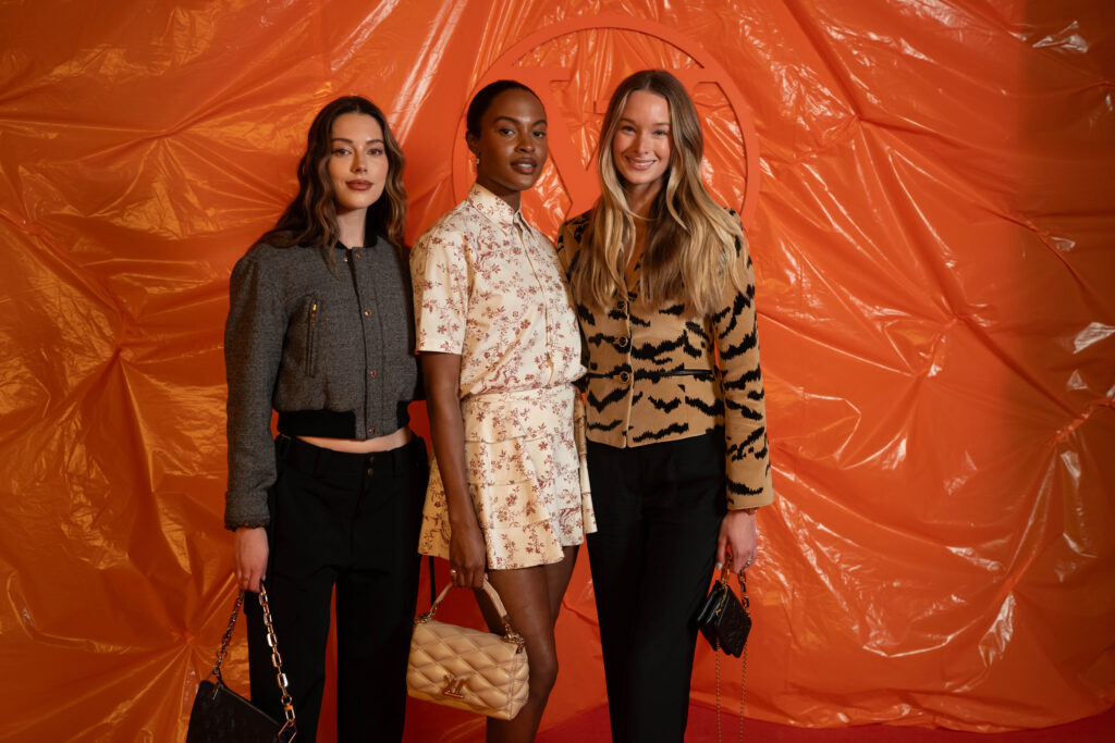 Jourdan Sloane, Olivia Mangrum, guest at the Louis Vuitton 2024 Spring/Summer fashion presentation at POST Houston. (Courtesy Louis Vuitton; Image Megan Kay Photography)