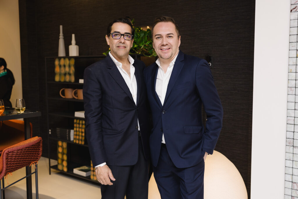 BeDESIGN's Marcelo Saenz & Adrian Dueñas at the evening celebrating the firm's 25 year collaboration with Paola Lenti (Photo by Johnny Than)