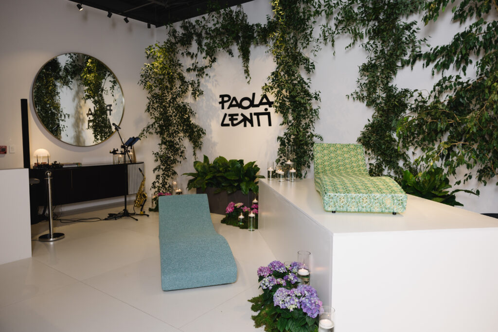 Paola Lenti Linea and Wave special editions on display at the BeDESIGN celebration with Paola Lenti (Photo by Johnny Than)