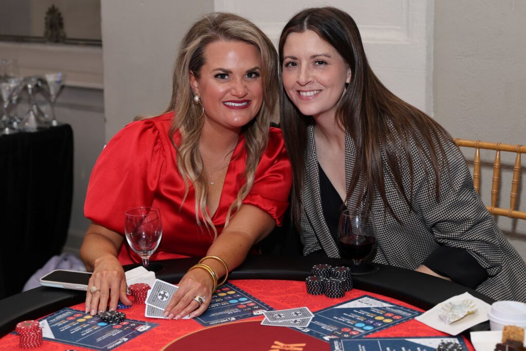 Sara Hance, Celeste Miller at the YES Prep Oil & Gas Texas Hold 'Em Tournament at Corinthian Houston (Photo by Priscilla Dickson)