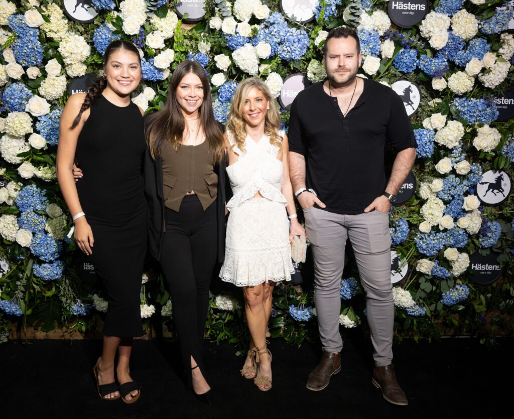 Sydney Lerma, Samantha Lerma, Diana Fisher, Julien Le Tohic at the grand opening of Swedish bedmaker Hästens in River Oaks District. (Photo by Daniel Ortiz)