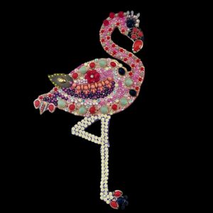 Artist Tonya Zitman uses recycled jewelry in her art, and layers beads to create her pieces. Now she’ll have a moment at The Woodlands Waterway Arts Festival.