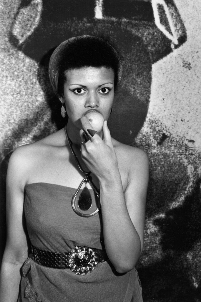 Michael Abramson's black and white photo "Untitled," circa 1974-1977. Abramson photographed clubgoers on the South Side of Chicago, and a selection of his photos are currently on view at the Houston Museum of African American Culture through March 30. (Courtesy Abramson Art Foundation and the Houston Museum of African American Culture)